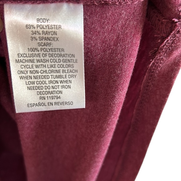 fringe scarf,attached to burgundy top, detachable,boho,macrame,western,office - Picture 12 of 14